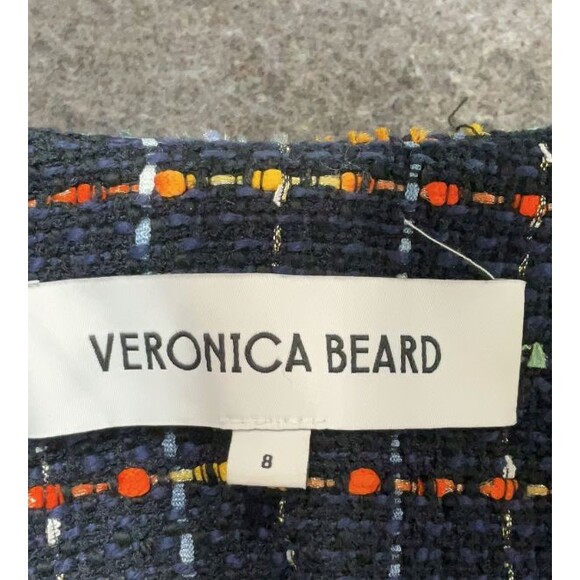 VERONICA BEARD  Nathan Jacket Navy Multi Sz 8 Tweed Crop - Picture 5 of 9